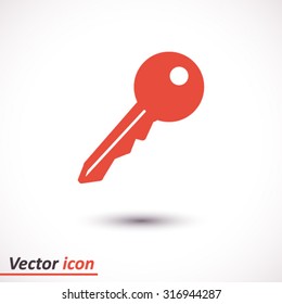Key icon. Lock symbol. Security sign. Flat design style.