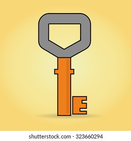 Key icon. Lock symbol. Security sign. Business concept. Flat design style.