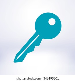 Key icon. Lock symbol. Security sign. Flat design style.