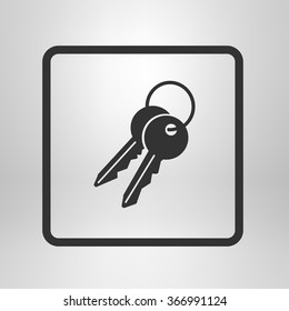 Key icon. Lock symbol. Security sign. Flat design style.