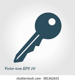 Key icon. Lock symbol. Security sign. Flat design style.