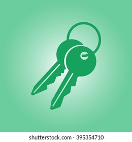 Key icon. Lock symbol. Security sign. Flat design style.