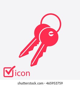 Key icon. Lock symbol. Security sign. Flat design style.