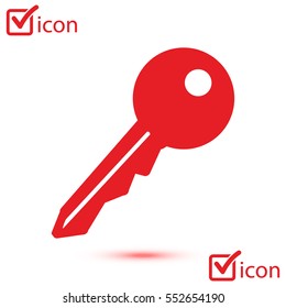 Key icon. Lock symbol. Security sign. Flat design style.