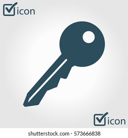 Key icon. Lock symbol. Security sign. Flat design style.