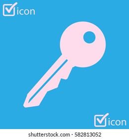 Key icon. Lock symbol. Security sign. Flat design style.