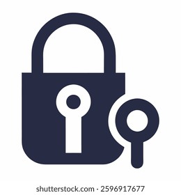 Key icon lock or unlock icon on white background.
