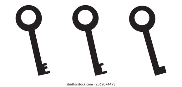 Key icon. Lock or unlock sign. Padlock. Lock symbol. Unblock. Password icon. Access sign. Private access. Logo template. Safety symbol. Door key. Key silhouette. Key symbol. Logo template. Keys