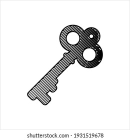 Key Icon, Lock Unlock Key Vector Art Illustration