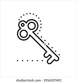 Key Icon, Lock Unlock Key Vector Art Illustration