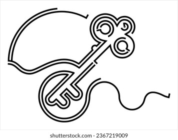 Key Icon, Lock Unlock Key Vector Art Illustration