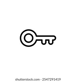 Design do logotipo do ícone de chave. Sinal e símbolo da tecla.