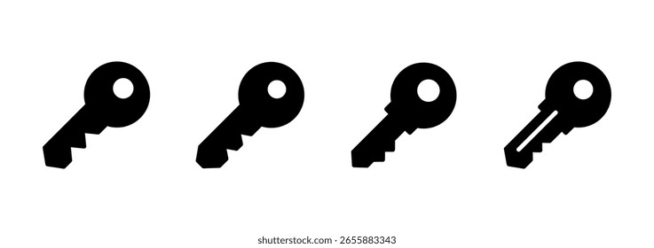 Diseño de logotipo de icono clave. Signo clave y símbolo.