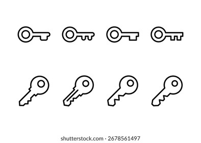 Diseño de logotipo de icono clave. Signo clave y símbolo.