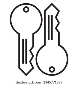 Key icon or  logo illustration black style