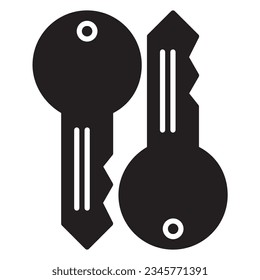 Key icon or  logo illustration black style