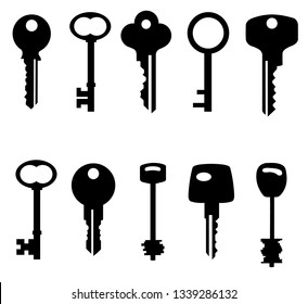 Key icon, logo isolated on white background