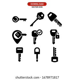icono de clave o logotipo símbolo de signo aislado ilustración vectorial - Colección de iconos vectoriales de estilo negro de alta calidad

