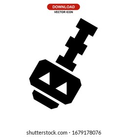 icono de clave o logotipo símbolo de signo aislado ilustración vectorial - iconos vectoriales de estilo negro de alta calidad
