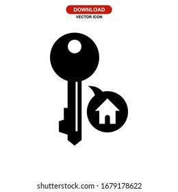 icono de clave o logotipo símbolo de signo aislado ilustración vectorial - iconos vectoriales de estilo negro de alta calidad
