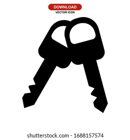 icono de clave o logotipo símbolo de signo aislado ilustración vectorial - iconos vectoriales de estilo negro de alta calidad
