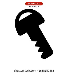 icono de clave o logotipo símbolo de signo aislado ilustración vectorial - iconos vectoriales de estilo negro de alta calidad
