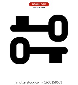 key icon or logo isolated sign symbol vector illustration - high quality black style vector icons
