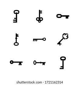 Schlüsselsymbol oder Logo einzeln auf Zeichen, Vektorgrafik - Sammlung von hochwertigen Vektorsymbol in schwarzem Stil
