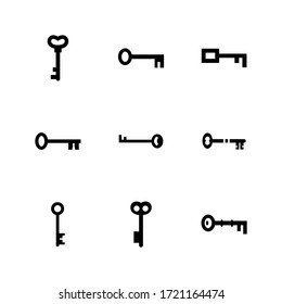 icono de clave o logotipo símbolo de signo aislado ilustración vectorial - Colección de iconos vectoriales de estilo negro de alta calidad
