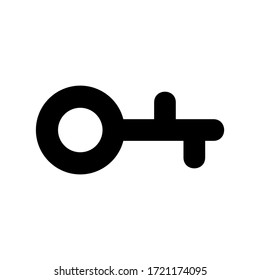 icono de clave o logotipo símbolo de signo aislado ilustración vectorial - iconos vectoriales de estilo negro de alta calidad
