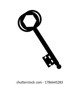 icono de clave o logotipo símbolo de signo aislado ilustración vectorial - iconos vectoriales de estilo negro de alta calidad

