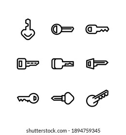 icono de clave o logotipo símbolo de signo aislado ilustración vectorial - Colección de iconos vectoriales de estilo negro de alta calidad

