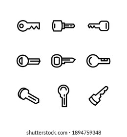 icono de clave o logotipo símbolo de signo aislado ilustración vectorial - Colección de iconos vectoriales de estilo negro de alta calidad
