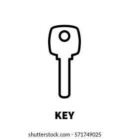 Key icon or logo in modern line style. High quality black outline pictogram for web site design and mobile apps. Vector illustration on a white background.