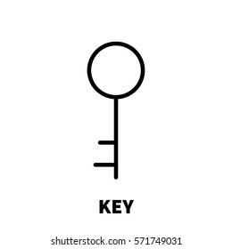 Key icon or logo in modern line style. High quality black outline pictogram for web site design and mobile apps. Vector illustration on a white background.