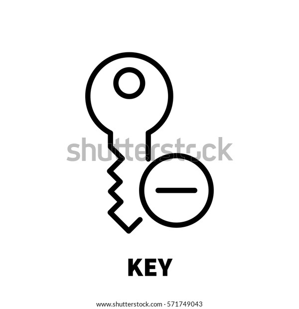 Key icon or logo in modern line\
style. High quality black outline pictogram for web site design and\
mobile apps. Vector illustration on a white\
background.