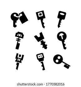 key icon or logos. Isolated sign symbol vector illustration - Collection of high quality black style vector icons
