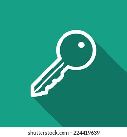 key icon with long shadow