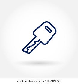 Key icon. Modern line icon design. Modern icons for mobile interface. Vector illustration. 