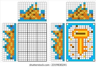 Key Icon Nonogram Pixel Art, Lock Unlock Key Vector Art Illustration, Logic Puzzle Game Griddlers, Pic-A-Pix, Picture Paint By Numbers, Picross
