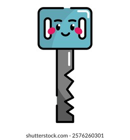 Key Icon. Office Icon in lineal color. Kawaii style