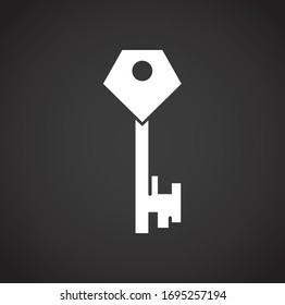 Key icon on background for graphic and web design. Creative illustration concept symbol for web or mobile app.