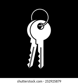 Key icon on a black background