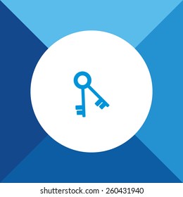 Key Icon On Blue Background. Eps-10.