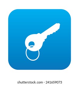 Key icon on blue background,clean vector