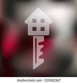 key icon on blurred background