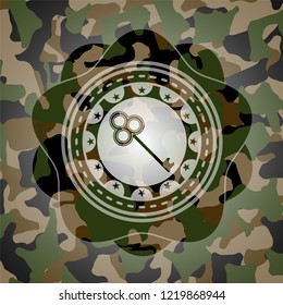 key icon on camo pattern