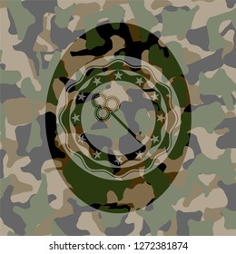 key icon on camo pattern