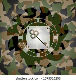 key icon on camo pattern