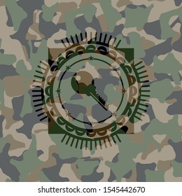 key icon on camo pattern